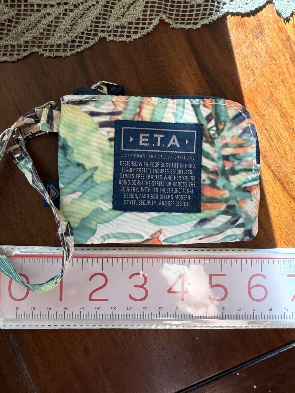 ETA Tropical Print Wristlet Pouch in Green